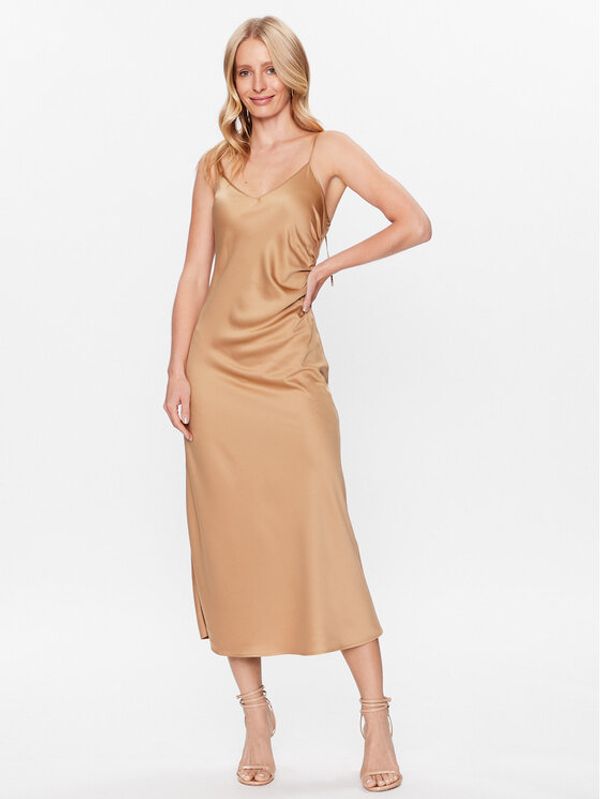 Marella Marella Коктейлна рокля Vermut 2332210335 Бежов Slim Fit