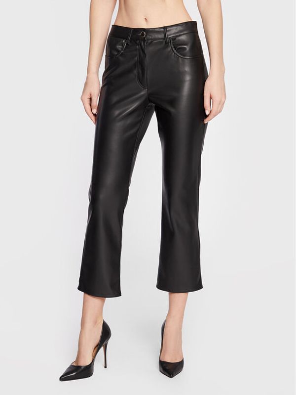 Marella Marella Панталони от имитация на кожа Nias 37860228 Черен Regular Fit