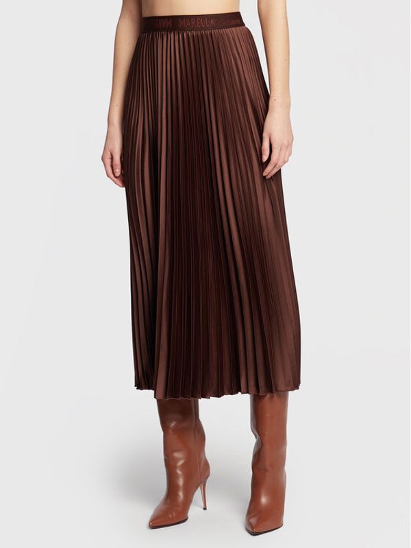 Marella Marella Плисирана пола Domino 31060229 Кафяв Regular Fit