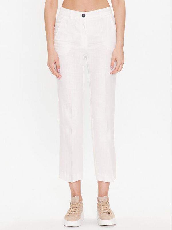 Marella Marella Текстилни панталони Livorno 2331311832 Бял Slim Fit