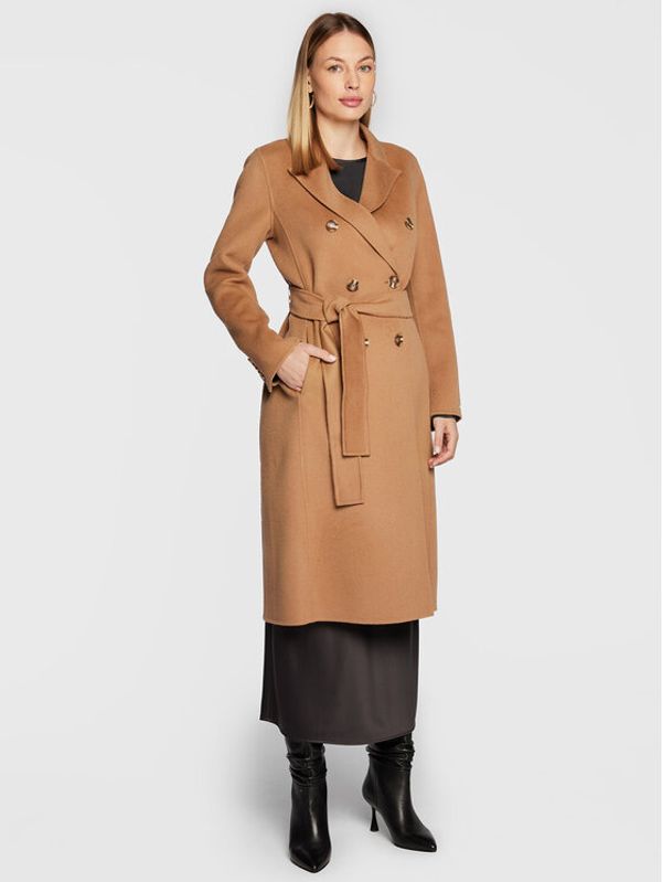 Marella Marella Вълнено палто Offerta 30160128 Кафяв Regular Fit