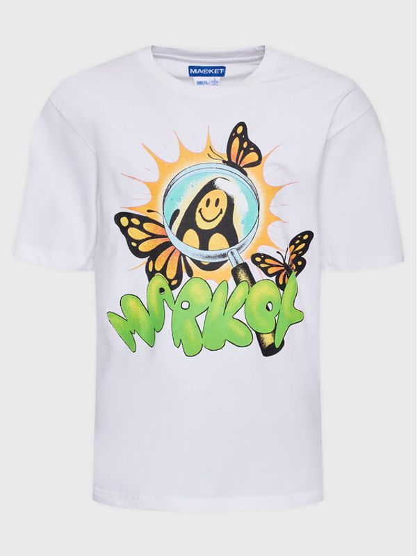 Market Market Тишърт SMILEY 399001349 Бял Regular Fit