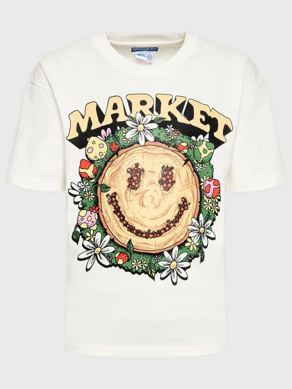 Market Market Тишърт SMILEY 399001352 Бял Regular Fit