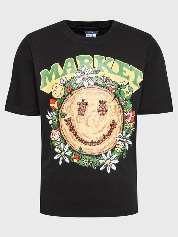 Market Market Тишърт SMILEY 399001352 Черен Regular Fit