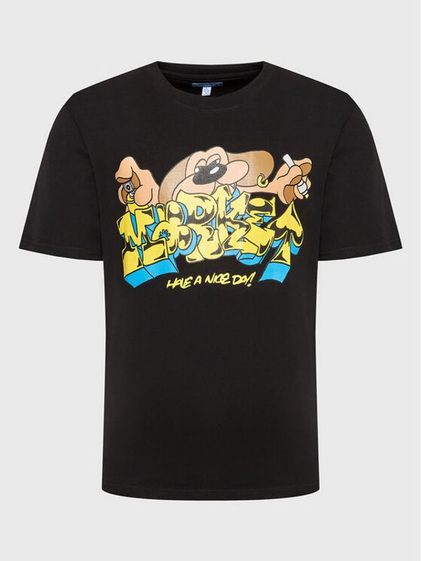 Market Market Тишърт SMILEY 399001353 Черен Regular Fit