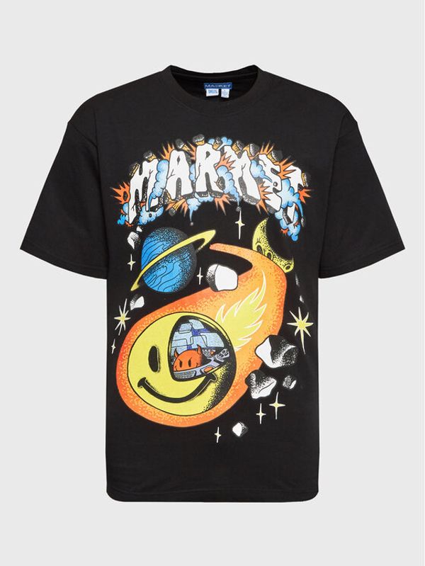 Market Market Тишърт SMILEY 399001366 Черен Regular Fit