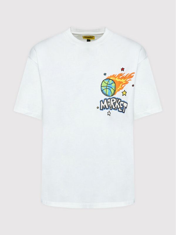 Market Market Тишърт Unisex Mem Orabilia 399001110 Бял Relaxed Fit