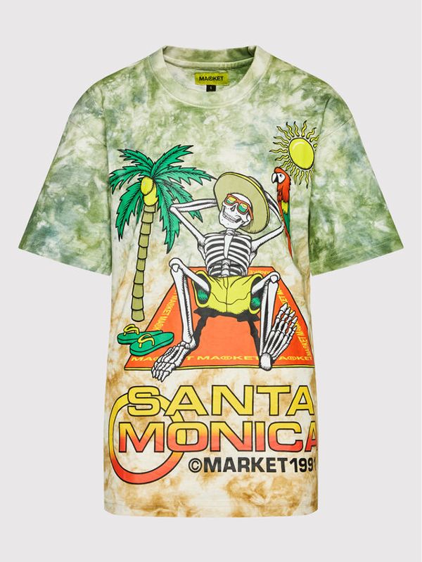 Market Market Тишърт Unisex Paradise At Skelly's 399001104 Зелен Relaxed Fit