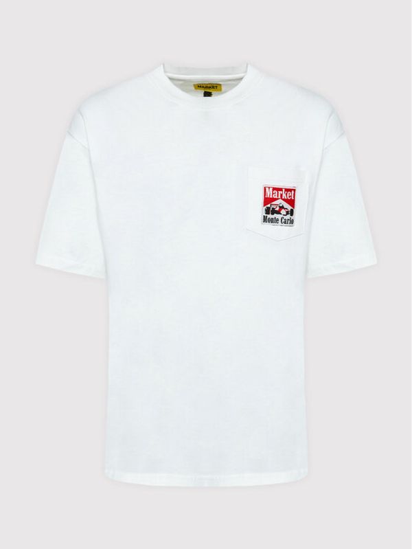 Market Market Тишърт Unisex Racing Logo 399001071 Бял Relaxed Fit