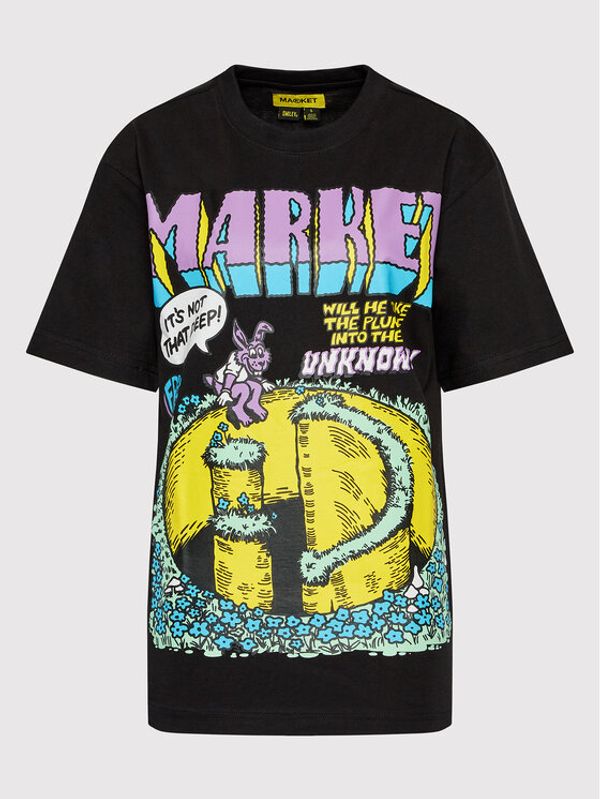 Market Market Тишърт Unisex SMILEY Into The Unknown 399001083 Черен Relaxed Fit