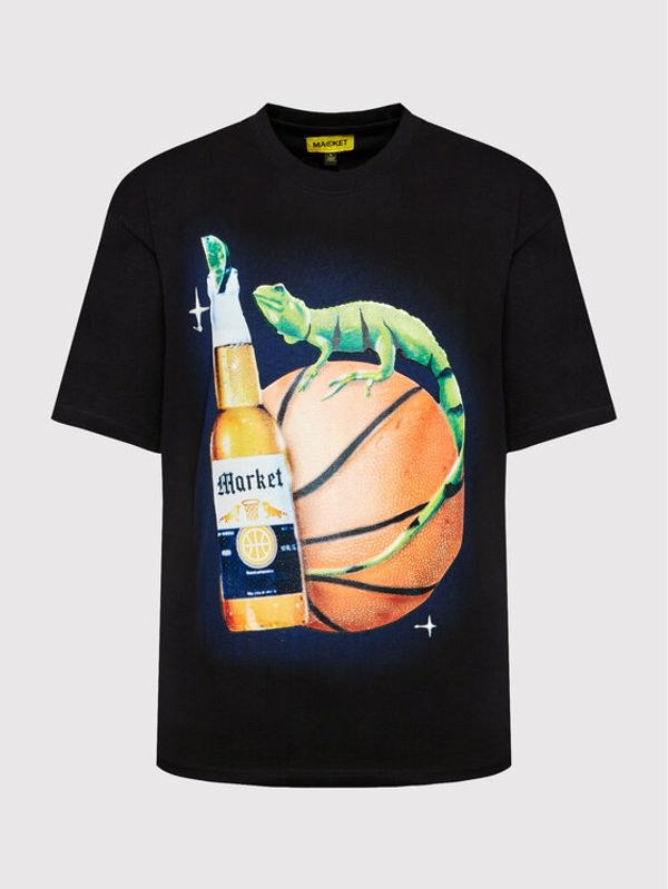 Market Market Тишърт Unisex SMILEY Refreshing Lizard 399001089 Черен Relaxed Fit