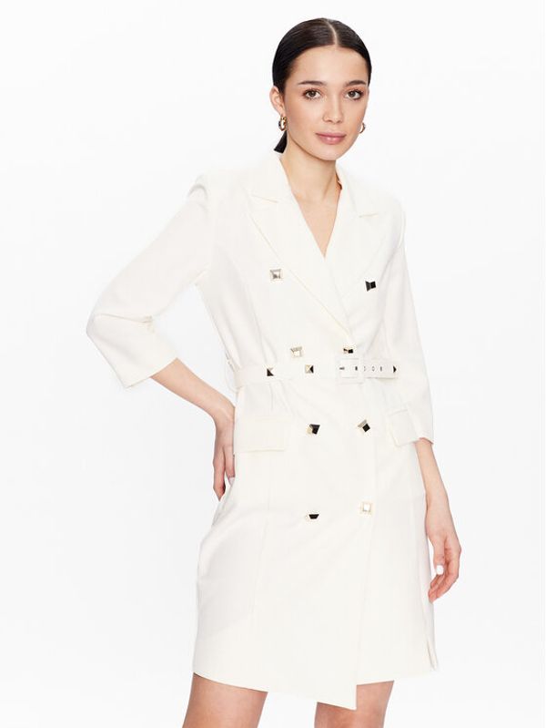 Maryley Maryley Коктейлна рокля 23EB372/M14 Бежов Regular Fit