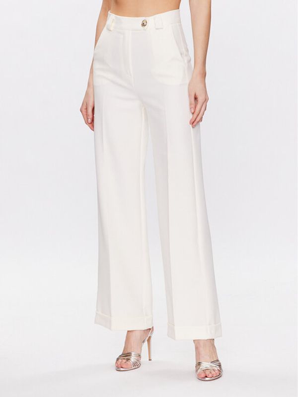 Maryley Maryley Текстилни панталони 23EB511/M12 Екрю Regular Fit