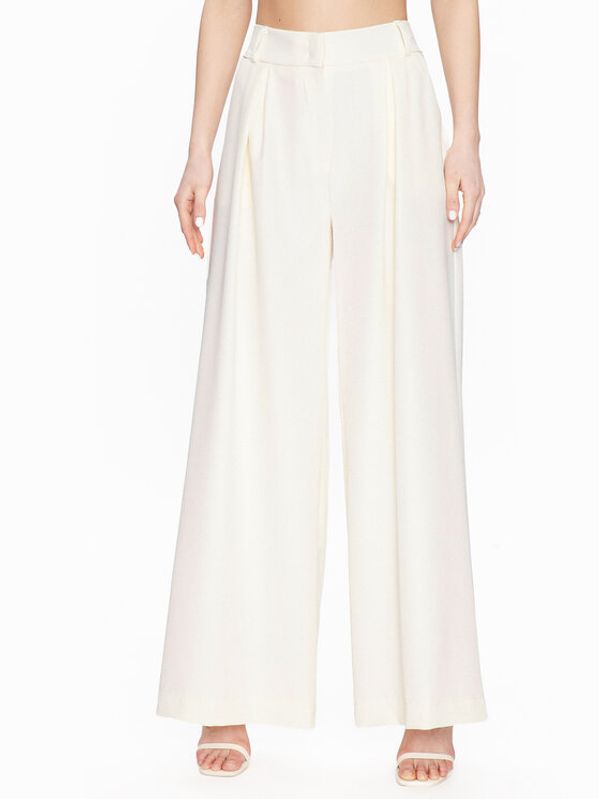 Maryley Maryley Текстилни панталони 23EB564/43GE Екрю Wide Leg