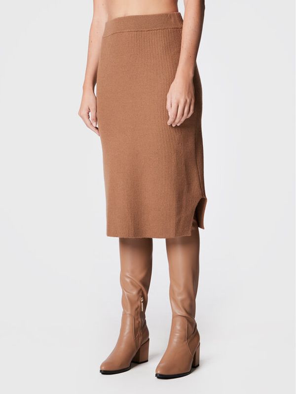 Max Mara Leisure Max Mara Leisure Миди пола Egizi 33060126 Кафяв Regular Fit