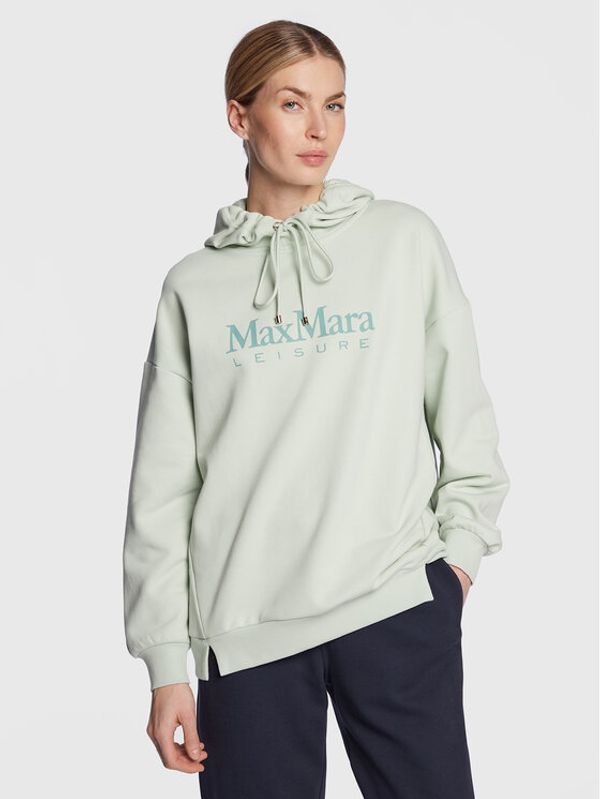 Max Mara Leisure Max Mara Leisure Суитшърт Fild 23392101 Зелен Regular Fit