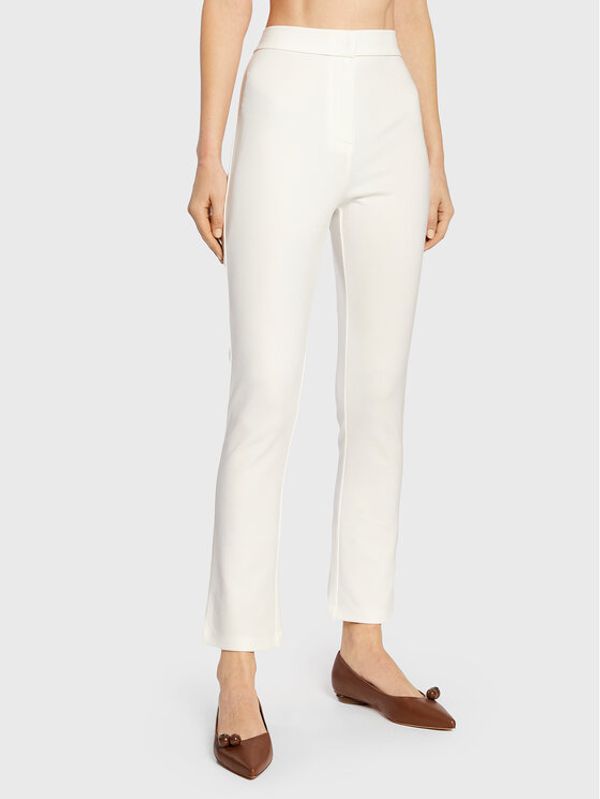 Max Mara Leisure Max Mara Leisure Текстилни панталони Ariano 37861626 Бял Straight Fit