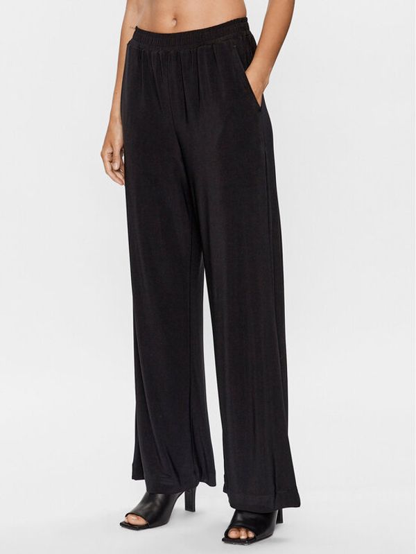 Max Mara Leisure Max Mara Leisure Текстилни панталони Bazar 23378602 Черен Relaxed Fit