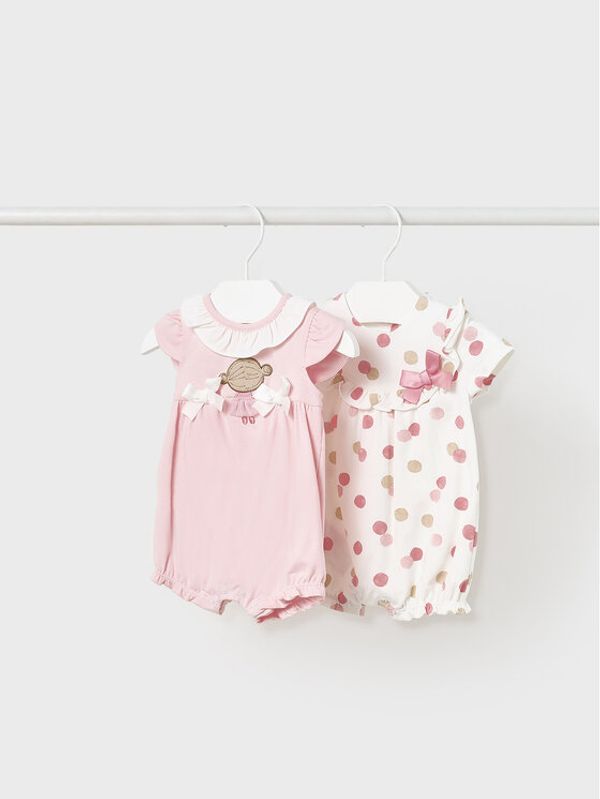 Mayoral Mayoral 2 чифта бебешки гащеризони без стъпала 1737 Цветен