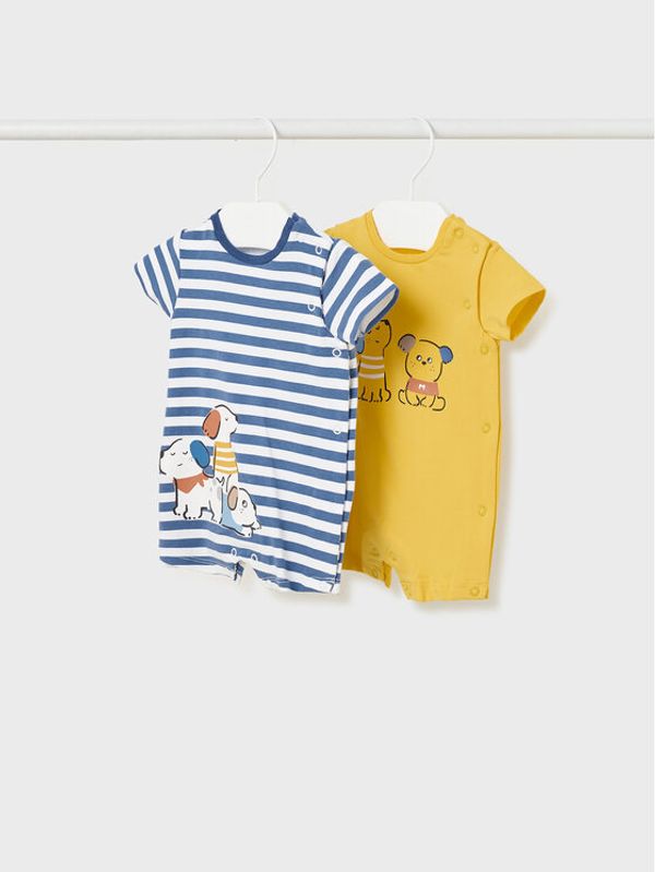 Mayoral Mayoral 2 чифта бебешки гащеризони без стъпала 1751 Цветен Regular Fit