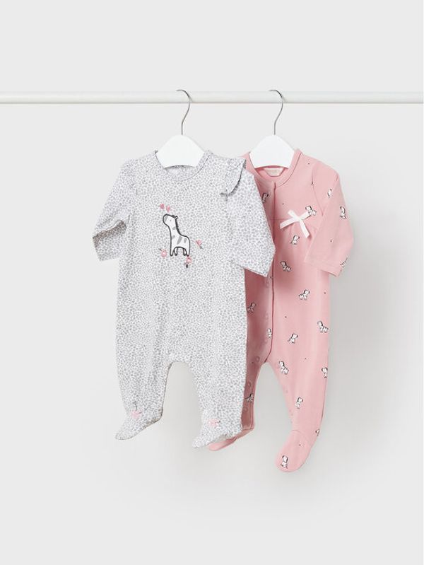 Mayoral Mayoral 2 чифта бебешки гащеризони със стъпала 1740 Цветен