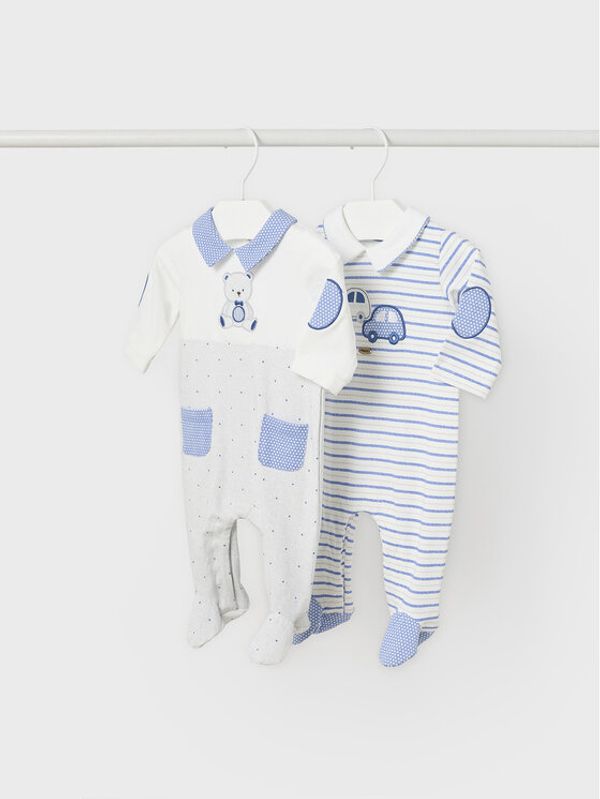 Mayoral Mayoral 2 чифта бебешки гащеризони със стъпала 1753 Цветен