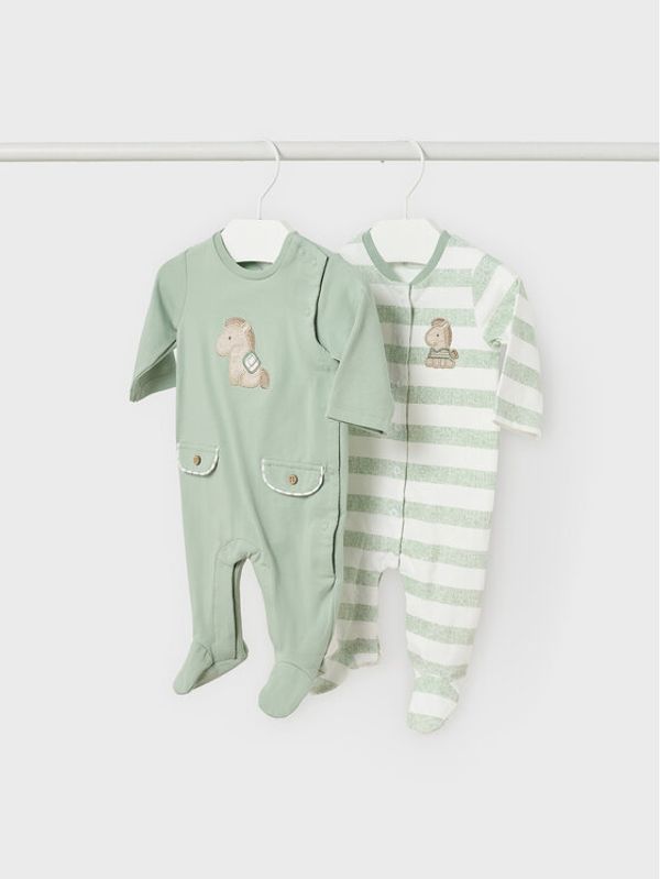 Mayoral Mayoral 2 чифта бебешки гащеризони със стъпала 1756 Цветен