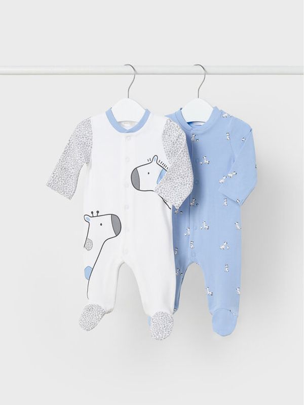 Mayoral Mayoral 2 чифта бебешки гащеризони със стъпала 1757 Цветен