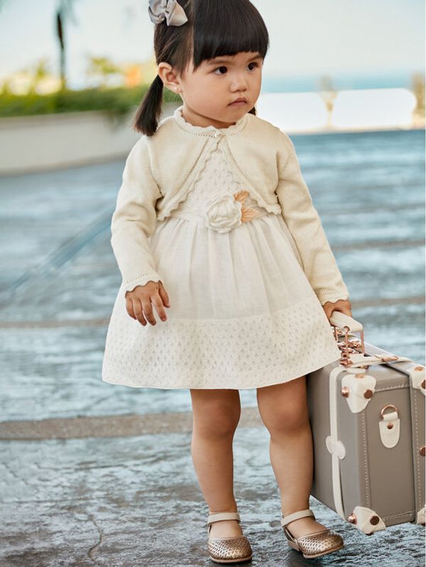 Mayoral Mayoral Елегантна рокля 1945 Екрю Regular Fit