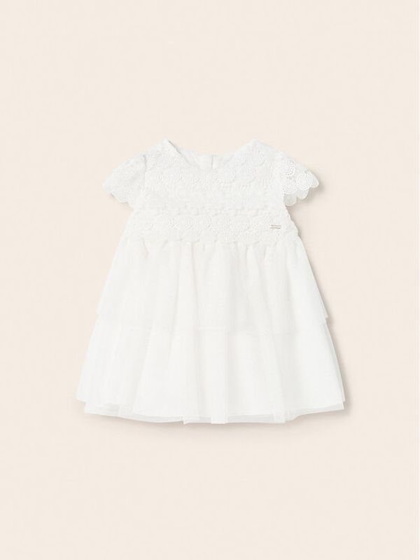 Mayoral Mayoral Елегантна рокля 1950 Екрю Regular Fit