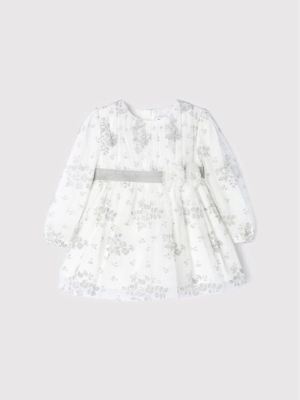 Mayoral Mayoral Елегантна рокля 2939 Бял Regular Fit