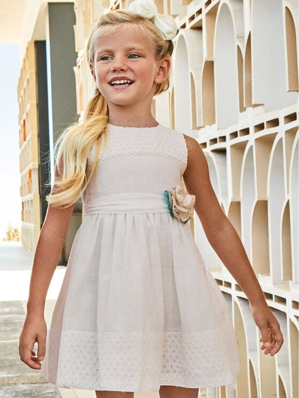 Mayoral Mayoral Елегантна рокля 3910 Екрю