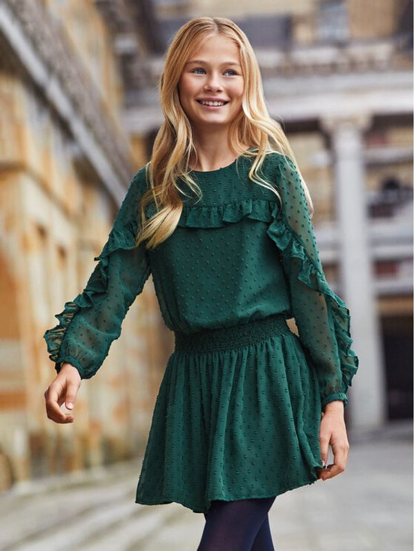 Mayoral Mayoral Елегантна рокля 7935 Зелен Regular Fit