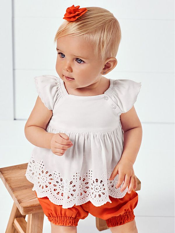 Mayoral Mayoral Ежедневна рокля 1026 Бял Regular Fit