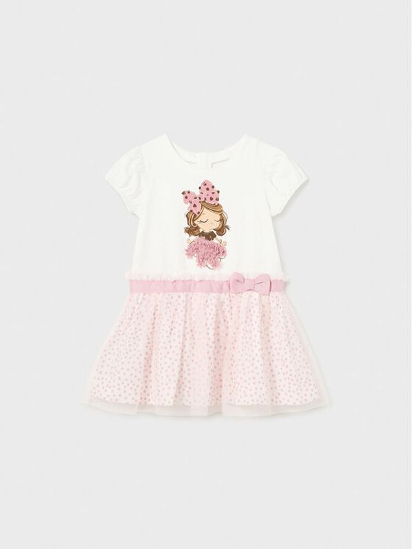 Mayoral Mayoral Ежедневна рокля 1953 Екрю Regular Fit