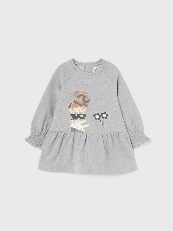 Mayoral Mayoral Ежедневна рокля 2956 Сив Regular Fit