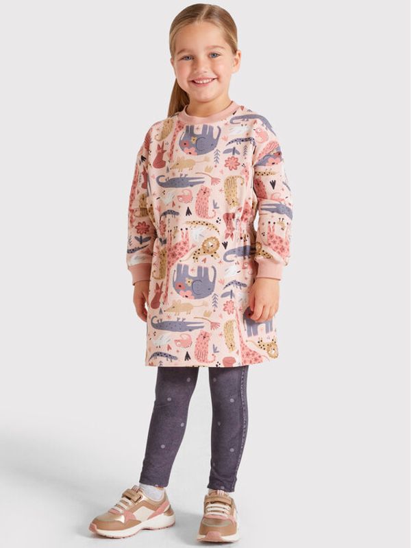 Mayoral Mayoral Ежедневна рокля 4974 Розов Regular Fit