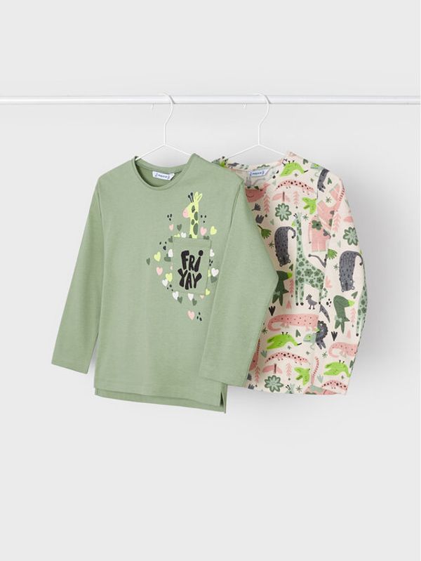 Mayoral Mayoral Комплект 2 блузи 4033 Зелен Regular Fit