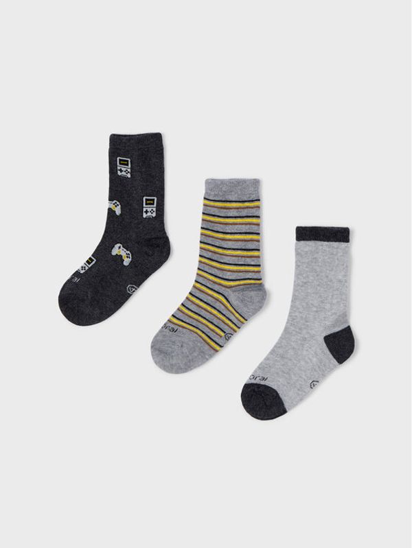 Mayoral Mayoral Комплект 3 чифта дълги чорапи детски 10322 Сив