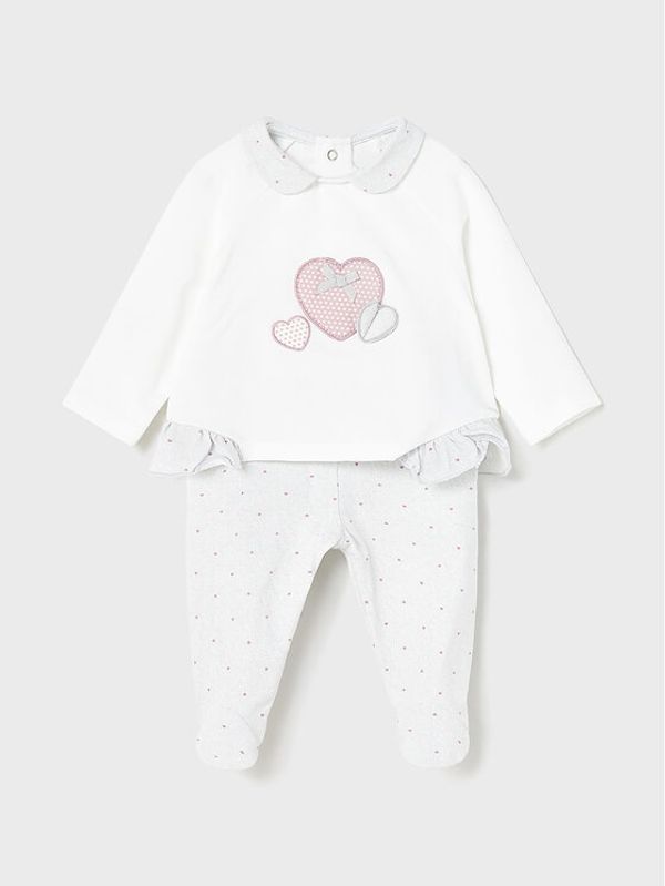 Mayoral Mayoral Комплект блуза и ританки 1503 Бял Regular Fit