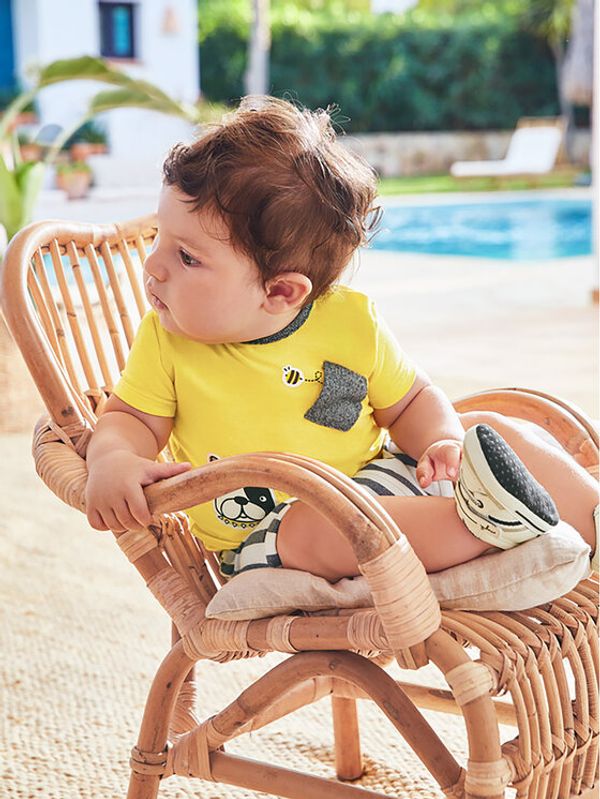 Mayoral Mayoral Комплект от 2 тишърта и панталони 1653 Жълт Regular Fit