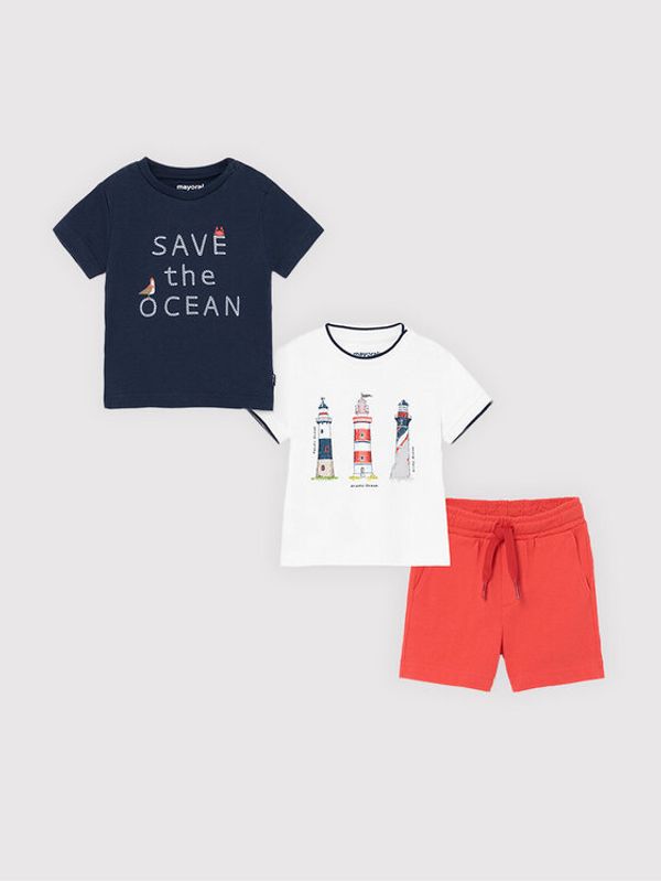 Mayoral Mayoral Комплект от 2 тишърта и панталони 1670 Цветен Regular Fit