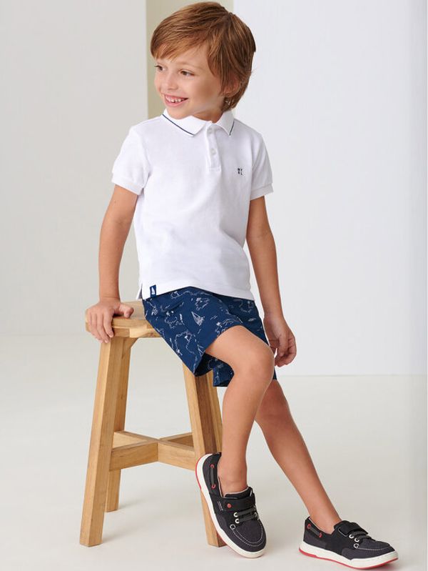 Mayoral Mayoral Комплект от тениска с яка и къси панталони 3241 Цветен