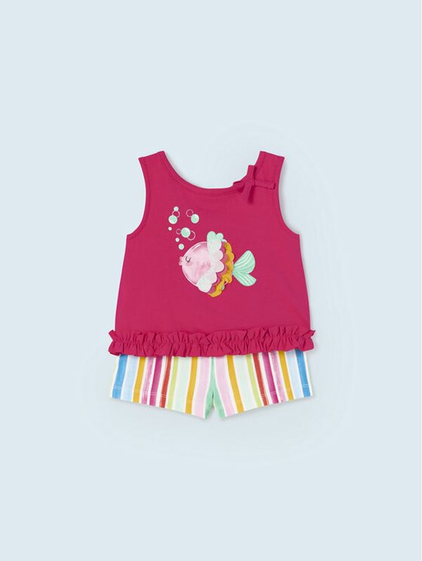 Mayoral Mayoral Комплект платнени шорти и топ 1277 Цветен Regular Fit