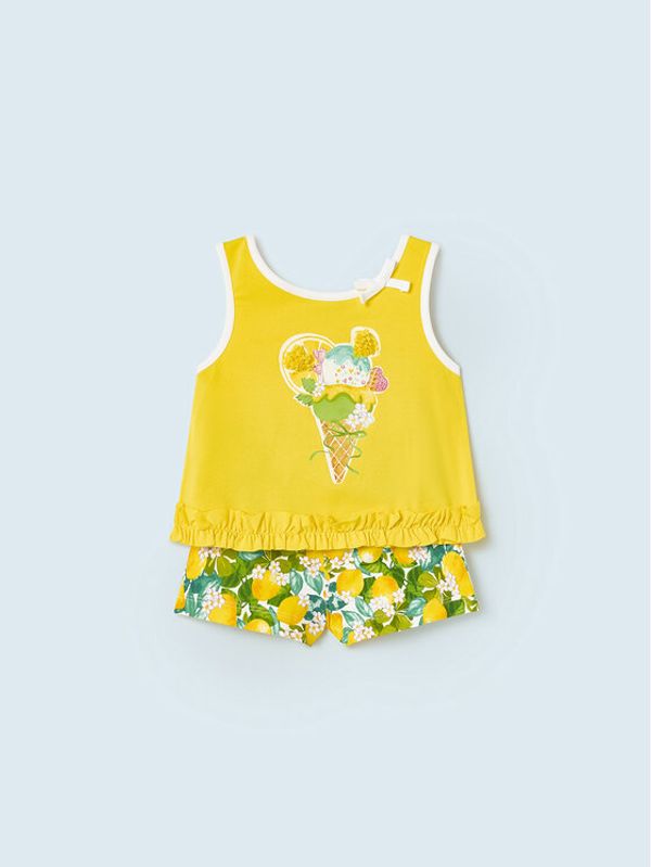 Mayoral Mayoral Комплект платнени шорти и топ 1277 Цветен Regular Fit