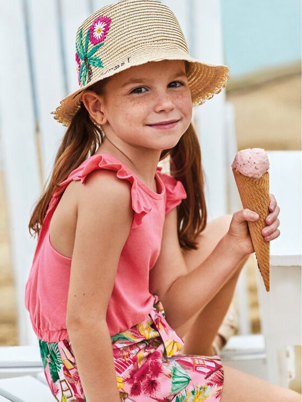 Mayoral Mayoral Комплект платнени шорти и топ 3214 Цветен