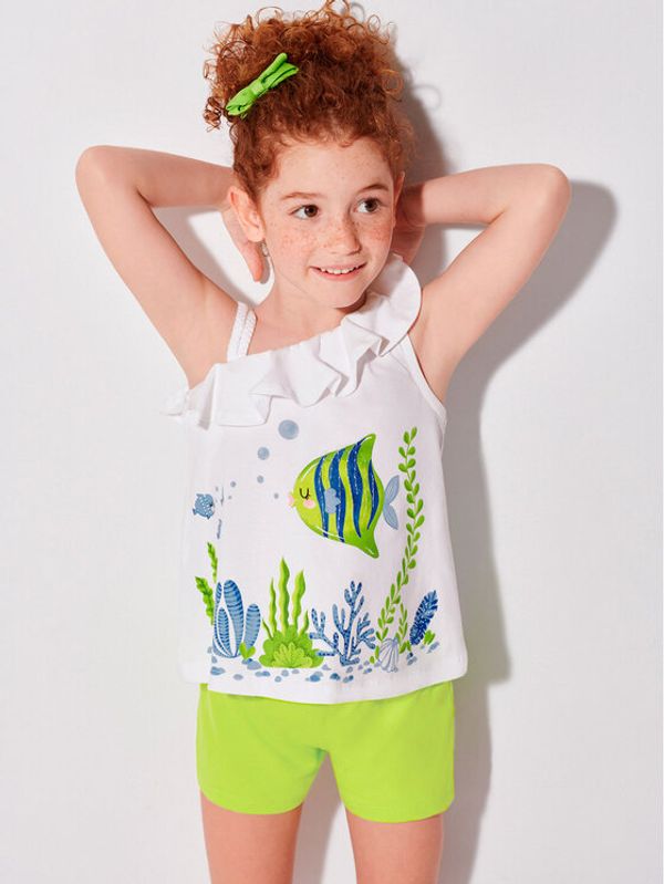 Mayoral Mayoral Комплект платнени шорти и топ 3218 Цветен