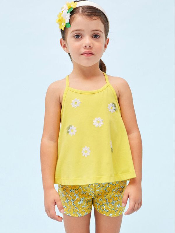 Mayoral Mayoral Комплект платнени шорти и топ 3219 Цветен