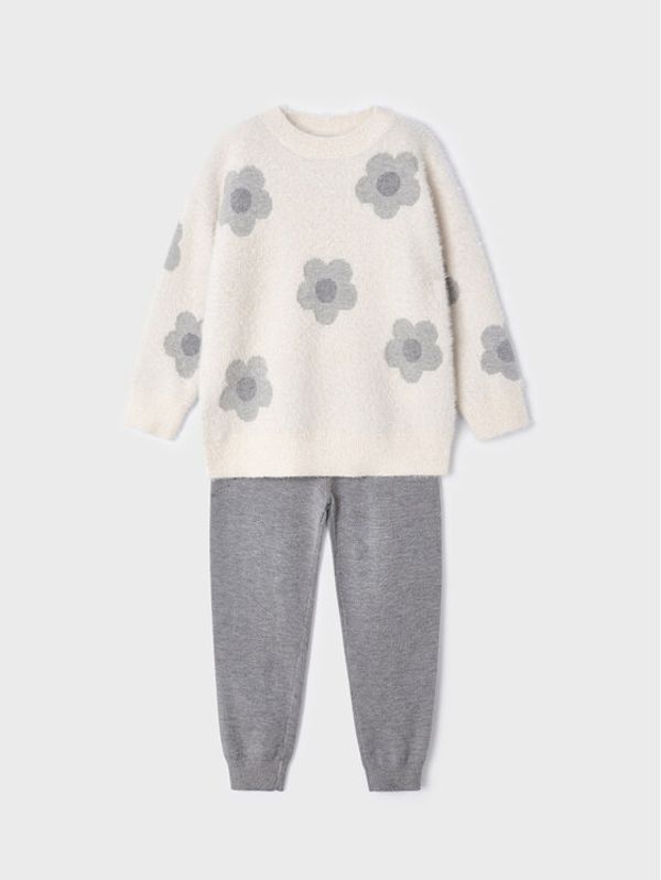 Mayoral Mayoral Комплект пуловер и платнени панталони 4.509 Екрю Regular Fit