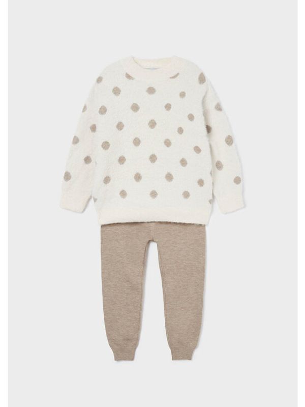 Mayoral Mayoral Комплект пуловер и платнени панталони 4860 Бежов Regular Fit